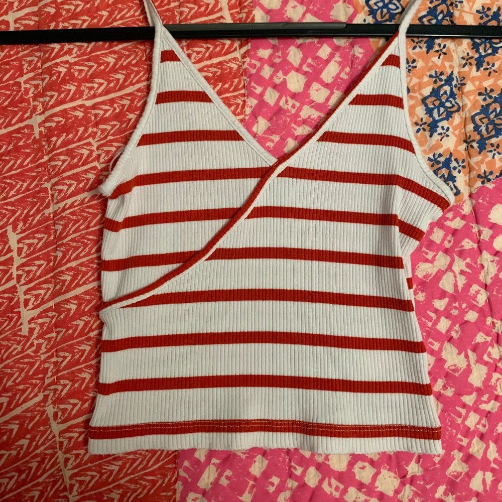 Red and white striped tank top
